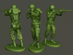 American soldier ww2 shooting2 A5 3D print model