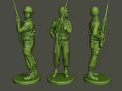 American soldier ww2 Stand Cover A5 3D print model