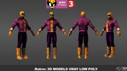 Batroc 3d models low poly game ready 2017 Low-poly  3D model