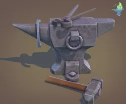 Blacksmith Anvil Set Low-poly  3D model