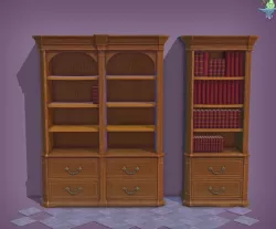 Bookshelf Classic Low-poly  3D model