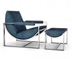 Bower Lounge Chair and Ottoman by West Elm 3D model