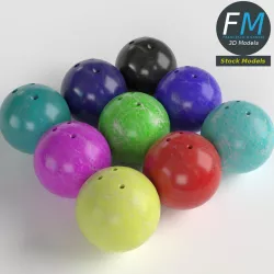 Bowling Balls Low-poly  3D model