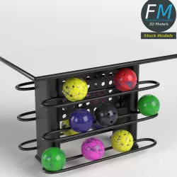 Bowling Table Rack 2 3D model