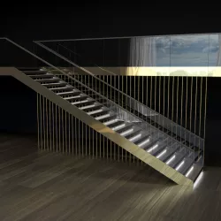 Brass and glass staircase 3D model