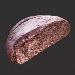 Brown Bread Cut Low-poly  3D model