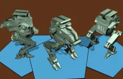 Bushwacker prototype mecha Low-poly  3D model