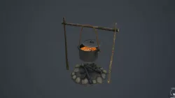 Campfire and props  Low-poly  3D model