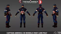 Captain America 3D models low poly 2017 Low-poly  3D model