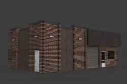 Car Workshop Building Low-poly  3D model