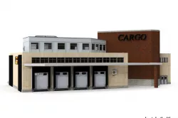 Cargo Building with Interior Low Poly Low-poly  3D model