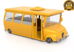 Cartoon bus 3D model