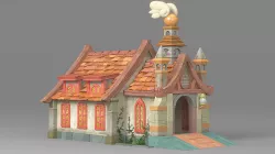 Cartoon house 3D model