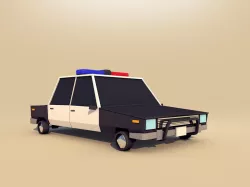 Cartoon Low Poly Police Car 3D model