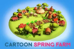 Cartoon Spring Farm Low-poly  3D model