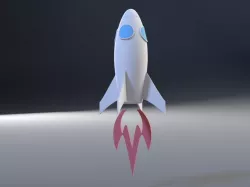 Cartoonish Rocket 3D model