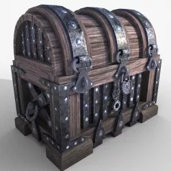 chest and safe Low-poly  3D model