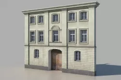 Classic building facade 01 Low-poly  3D model