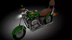 Classic Harley Davidson motorcycle Low and Hig  Low-poly  3D model