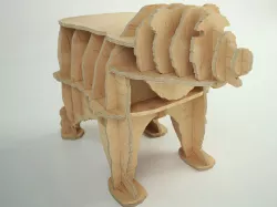 CNC vector plans for plywood bear bookshelf 3D model