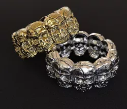 Cracked Skull ring  3D print model