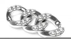 Cuban chain with diamonds 3D print model