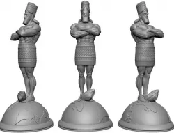 Daniel statue standing on Globe with stone falling on feet 3D print model