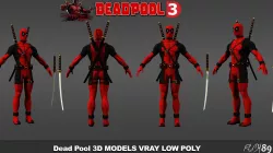 Deadpool 3D models Low Poly  Low-poly  3D model