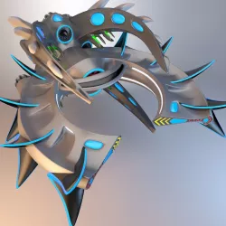 Destroyer Spaceship Concept Low-poly  3D model