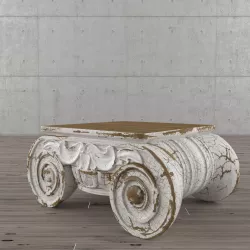 DISTRESSED IONIC CAPITAL COFFEE TABLE 3D model