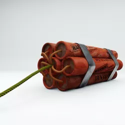 Dynamite Explosive Pack Red Texture with Extra LowPoly version Low-poly  3D model