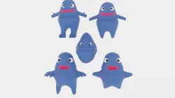  Fat Blob Monster  Low-poly  3D model