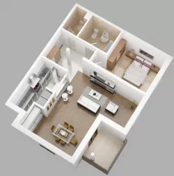 Flat interior 3D model