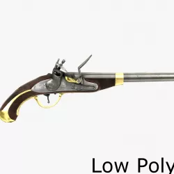 Flintlock Pistol Low Poly  Low-poly  3D model