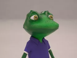 Frog cartoon character mesh Low-poly  3D model