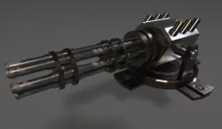 Gatling Gun - Spaceship Gun Textured Low-poly  3D model