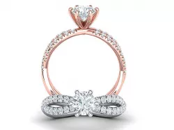 Gorgeous rope style twisted engagement ring  6claws 3dmodel 3D print model