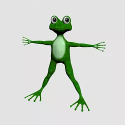Green cartoon frog 3D model