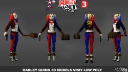 HarleyQuinn SuicideSquad v1 3d models low poly Low-poly  3D model
