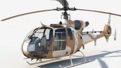 Helicopter Gazelle Sandy Low-poly  3D model