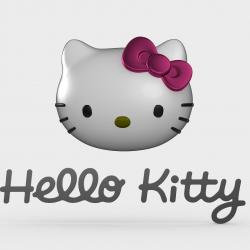 hello kitty logo 3D model