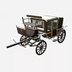 Horse Carriage Low-poly  3D model