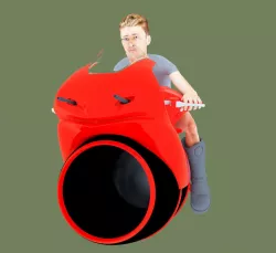 jet bike and rider 3D model