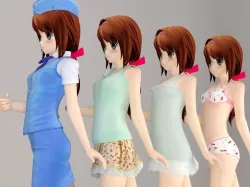 Karin anime girl pose 1 3D model