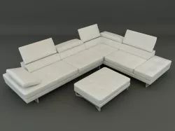 Leather Corner Sofa 3D model