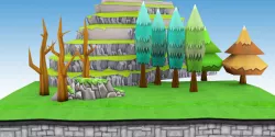 Level Design Forest Low-poly  3D model