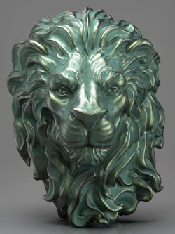 Lion Head 01 3D print model