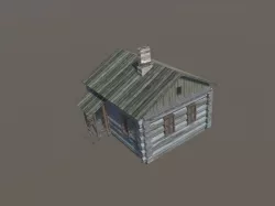 log hut Low-poly  3D model