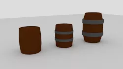 Low Poly Barrels Colloection 3D model