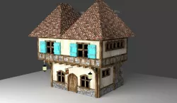 Low Poly medieval house Low-poly  3D model